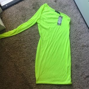 Neon one shoulder dress